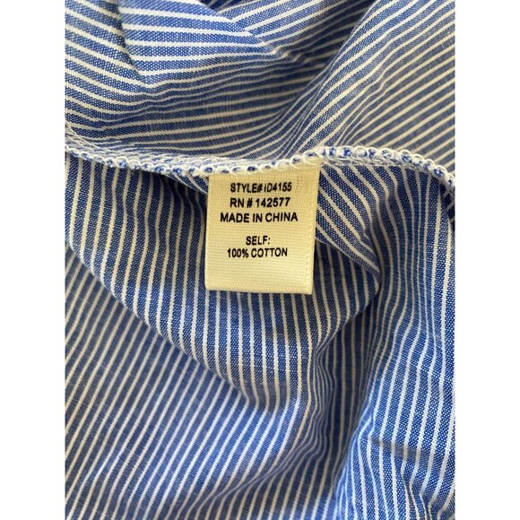 Iris Womens Striped Blue Sleeveless Dress With Tie-Front Detail Cotton Large NEW - Picture 5 of 8